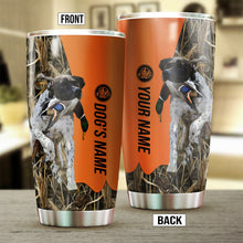 Load image into Gallery viewer, English Pointer Birds &amp; Deer shed Hunting Dog Custom name Stainless Steel Tumbler Cup FSD4331