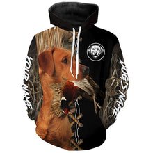 Load image into Gallery viewer, Fox Red Labrador Retriever Hunting Custom Name Shirt, Personalized Hunting Dog Hoodie FSD4683