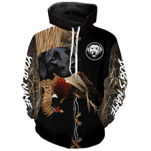 Load image into Gallery viewer, Black Labrador Retriever Hunting Dog Custom Name Hoodie Shirt for Hunter FSD4685