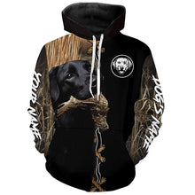 Load image into Gallery viewer, Black Labrador Retriever Hunting Dog Custom Name Hoodie Shirt for Hunter FSD4685