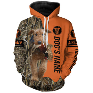 Airedale Terrier Hunting Dog Customized Name Shirts for Hunters, Duck Pheasant Birds Hunting Shirts FSD4253