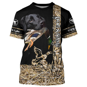 Black Labs Retriever Dog Duck Hunting waterfowl camo Shirts for Duck Hunters FSD3925