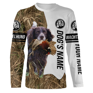 Pheasant Hunting with Deutscher Wachtelhund (German Spaniel) Dog Custom Name All over printed Shirts FSD3630