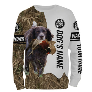 Pheasant Hunting with Deutscher Wachtelhund (German Spaniel) Dog Custom Name All over printed Shirts FSD3630