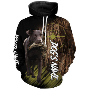 Chocolate Labrador Retriever Custom Name Hunting Dog Shirts for Hunter, Gifts for Hunters FSD4552