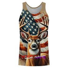 Load image into Gallery viewer, Deer Hunting American flag Custom name Shirts for Hunter, Best Deer Hunting Gifts FSD426