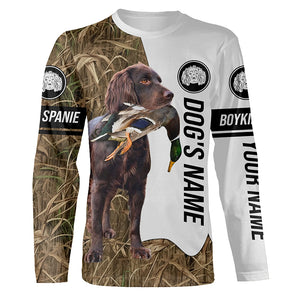 Duck Hunting with Boykin Spaniel dog Custom Name Camo Full Printing Shirts, Personalized Hunting gift - FSD2783