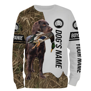 Duck Hunting with Boykin Spaniel dog Custom Name Camo Full Printing Shirts, Personalized Hunting gift - FSD2783