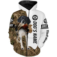 Load image into Gallery viewer, Pheasant Hunting with Brittany (black and white) Gun Dog Custom Name Camo Full Printing Shirts FSD3653