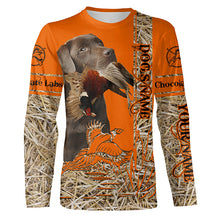 Load image into Gallery viewer, Chocolate Labrador Retriever Dog Pheasant Hunting Blaze Orange Hunting Shirts for Hunter, Bird Hunters FSD4158