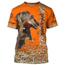 Load image into Gallery viewer, Chocolate Labrador Retriever Dog Pheasant Hunting Blaze Orange Hunting Shirts for Hunter, Bird Hunters FSD4158