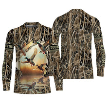 Load image into Gallery viewer, Mallard Duck Hunting Waterfowl Camo Custom Name Shirts for Men and Kid, Duck Hunting clothing FSD688