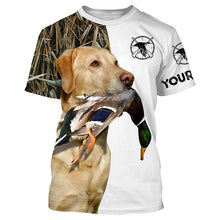 Load image into Gallery viewer, Duck Hunting With Dog Yellow Labrador Retriever Custom Name 3D All Over Print Shirt, Hoodie Personalized Hunting Gifts FSD1861