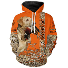 Load image into Gallery viewer, Yellow Labrador Retriever Dog Pheasant Hunting Blaze Orange Hunting Shirts, Pheasant Hunting Clothing FSD4164