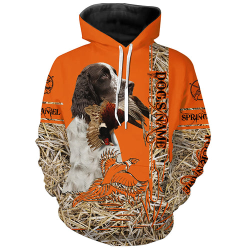 English Springer Spaniel Dog Pheasant Hunting Blaze Orange Hunting Shirts, Pheasant Hunting Clothing FSD4169