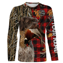 Load image into Gallery viewer, Wirehaired Pointing Griffon Hunting Dog Red Plaid Fall Camo Custom Name all over printing Shirts FSD4228