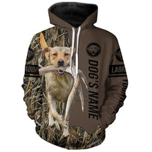 Load image into Gallery viewer, Yellow Labrador Retriever Hunting dog customized Name Shirt, camo and brown color FSD4670