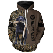Load image into Gallery viewer, Black GSP Hunting dog customized Name Shirt, camo and brown color FSD4674