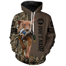 Load image into Gallery viewer, Vizsla Hunting dog customized Name Shirt, camo and brown color FSD4675