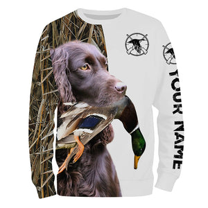 Duck Hunting With Dog Boykin Spaniel Custom Name 3D Full Printing Shirts For Men Women - Personalized Hunting Gifts FSD1878