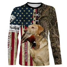 Load image into Gallery viewer, Yellow Labrador Retriever Hunting Bird Dog Pheasant Hunter American flag full printing shirt, Hoodie FSD3246