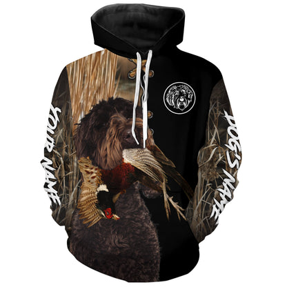 Chocolate Labradoodle Hunting Dog Custom Name Hoodie Shirt for Hunter FSD4763
