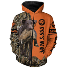 Load image into Gallery viewer, Chocolate Labrador Retriever Hunting Dog Customized Name Zip Up Hoodie Shirt FSD4076