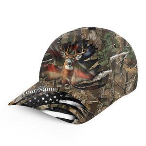 Deer Hunting American Flag camo hunting Hat, Hunting Baseball hat Personalized hunting gift FSD3141