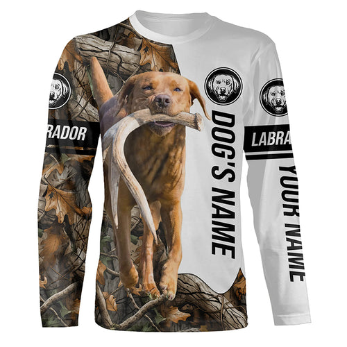 Fox Red Labrador Deer Antler Shed Hunting Labs Custom Name All over print Shirts FSD3572