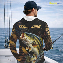 Load image into Gallery viewer, Bass Hooded Fishing Shirts Long Sleeve Sport Style Personalized Name, Fishing Shirt Jersey NHT512