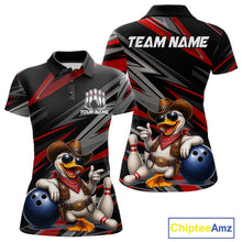 Load image into Gallery viewer, Women's personalized cowboy duck bowling jersey – close-up design