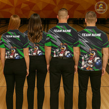 Load image into Gallery viewer, Personalized Team Jersey Women's Custom Cowboy Duck Bowling Polo &amp; 1/4 Zip Shirt |Green NHT1205