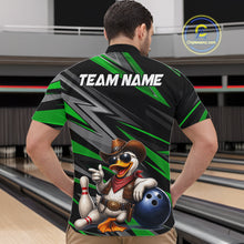 Load image into Gallery viewer, Personalized Team Jersey Men's Custom Cowboy Duck Bowling Polo &amp; 1/4 Zip Shirt |Green NHT1205