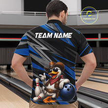 Load image into Gallery viewer, Personalized Team Jersey Men's Custom Cowboy Duck Bowling Polo &amp; 1/4 Zip Shirt |Blue NHT1206