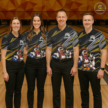 Load image into Gallery viewer, Personalized Team Jersey Women's Custom Cowboy Duck Bowling Polo &amp; 1/4 Zip Shirt |Yellow NHT1207