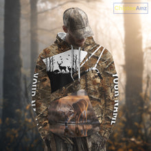 Load image into Gallery viewer, Deer Hunting 3D All Over Print Shirt Personalized Brown Fall Season Camo Hunting Clothes NHT204