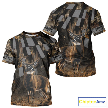 Deer Hunter Camo Hunting Hoodie For Men – Realistic Buck Design NHT334