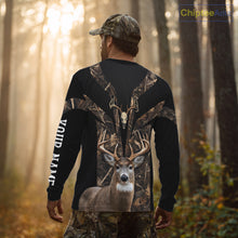 Load image into Gallery viewer, Brown Camo 3D Deer Hunting Hoodie For Men – Whitetail Buck Skull Design NHT335