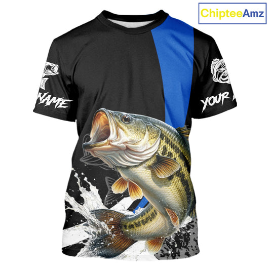 Personalized Bass Fishing Jersey, Bass Fishing T-Shirts Fishing Apparel For Men NHT872