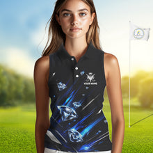 Load image into Gallery viewer, Funny Sleeveless Womens Diamond Golf Polo Shirt –  Performance Golf Shirt,  Golf Top NHT878