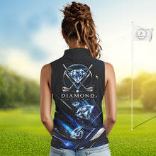 Load image into Gallery viewer, Funny Sleeveless Womens Diamond Golf Polo Shirt –  Performance Golf Shirt,  Golf Top NHT878