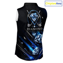 Load image into Gallery viewer, Funny Sleeveless Womens Diamond Golf Polo Shirt –  Performance Golf Shirt,  Golf Top NHT878