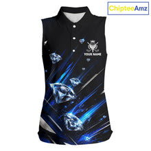 Load image into Gallery viewer, Funny Sleeveless Womens Diamond Golf Polo Shirt –  Performance Golf Shirt,  Golf Top NHT878