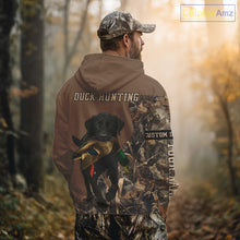 Load image into Gallery viewer, Custom Photo of Brown Hunting Dog and Your Name Shirt for Duck Hunters  NHT337