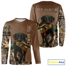 Load image into Gallery viewer, Custom Photo of Brown Hunting Dog and Your Name Shirt for Duck Hunters  NHT337