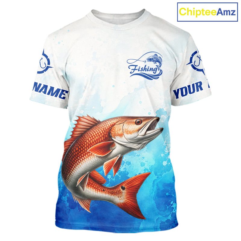 Redfish Fishing T-shirts Gift For Men Deep Sea Saltwater Angler Ocean Adventure 
