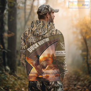 Mallard Duck Hunting Shirt Camo Custom Name Hunting Clothes For Hunters Best Gift NHT114