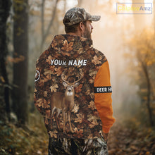 Load image into Gallery viewer, Whitetail Deer Hunting Orange and Autumn Camo Shirts, Personalized Hunting Shirt NHT212