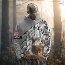 Load image into Gallery viewer, Snowfall Deer Hunting 3D All Over Print Winter Camo Shirt Custom Name For Big Game Hunters NHT214