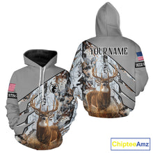 Load image into Gallery viewer, Snowfall Deer Hunting 3D All Over Print Winter Camo Shirt Custom Name For Big Game Hunters NHT214